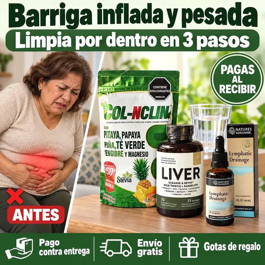 Combo Detox: Fibra COL-NCLIN + Liver + Drenaje Linfático de regalo